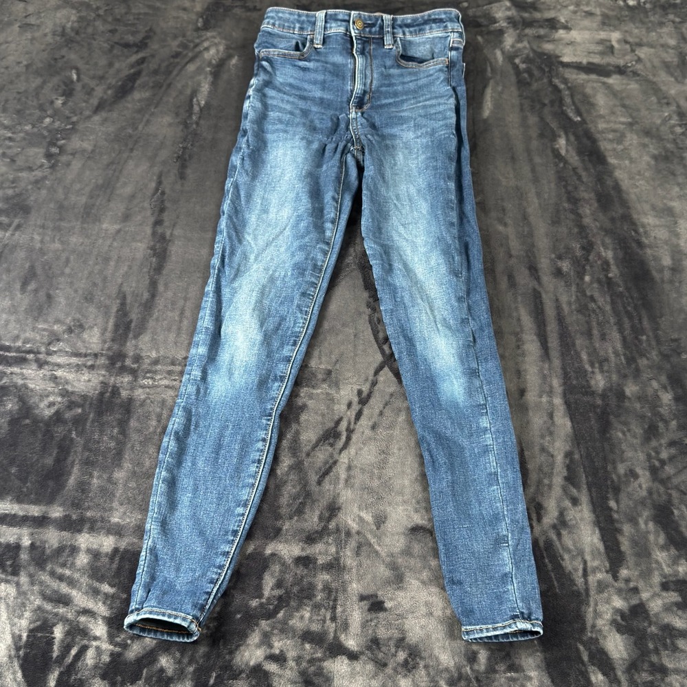 American Eagle Skinny Jeans Womens‎ 2 Long Blue Ne(x)t Level Stretch High Rise
